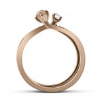 Multistone ring K14 pink gold with zircon, da3221 RINGS Κοσμηματα - chrilia.gr