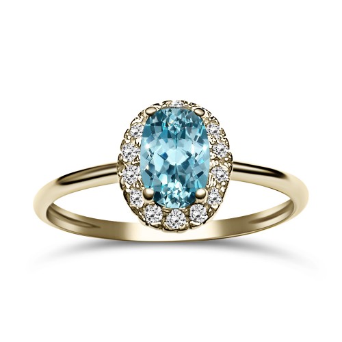 Μονόπετρο Δαχτυλίδι - Μονόπετρο δαχτυλίδι Κ14 χρυσό με πράσινο και λευκά ζιργκόν, da4149 ΔΑΧΤΥΛΙΔΙΑ ΑΡΡΑΒΩΝΑ Κοσμηματα - chrilia.gr