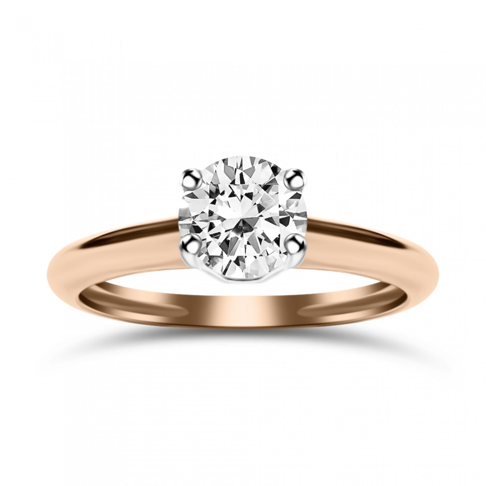 Solitaire ring 14K pink gold with zircon, da4145 ENGAGEMENT RINGS Κοσμηματα - chrilia.gr