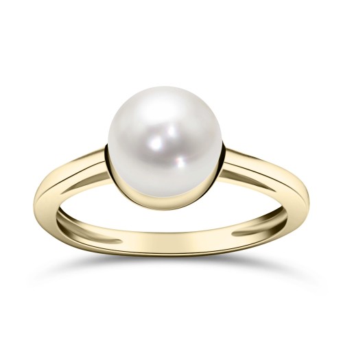 Ring 14K gold with pearl, da4150 ENGAGEMENT RINGS Κοσμηματα - chrilia.gr
