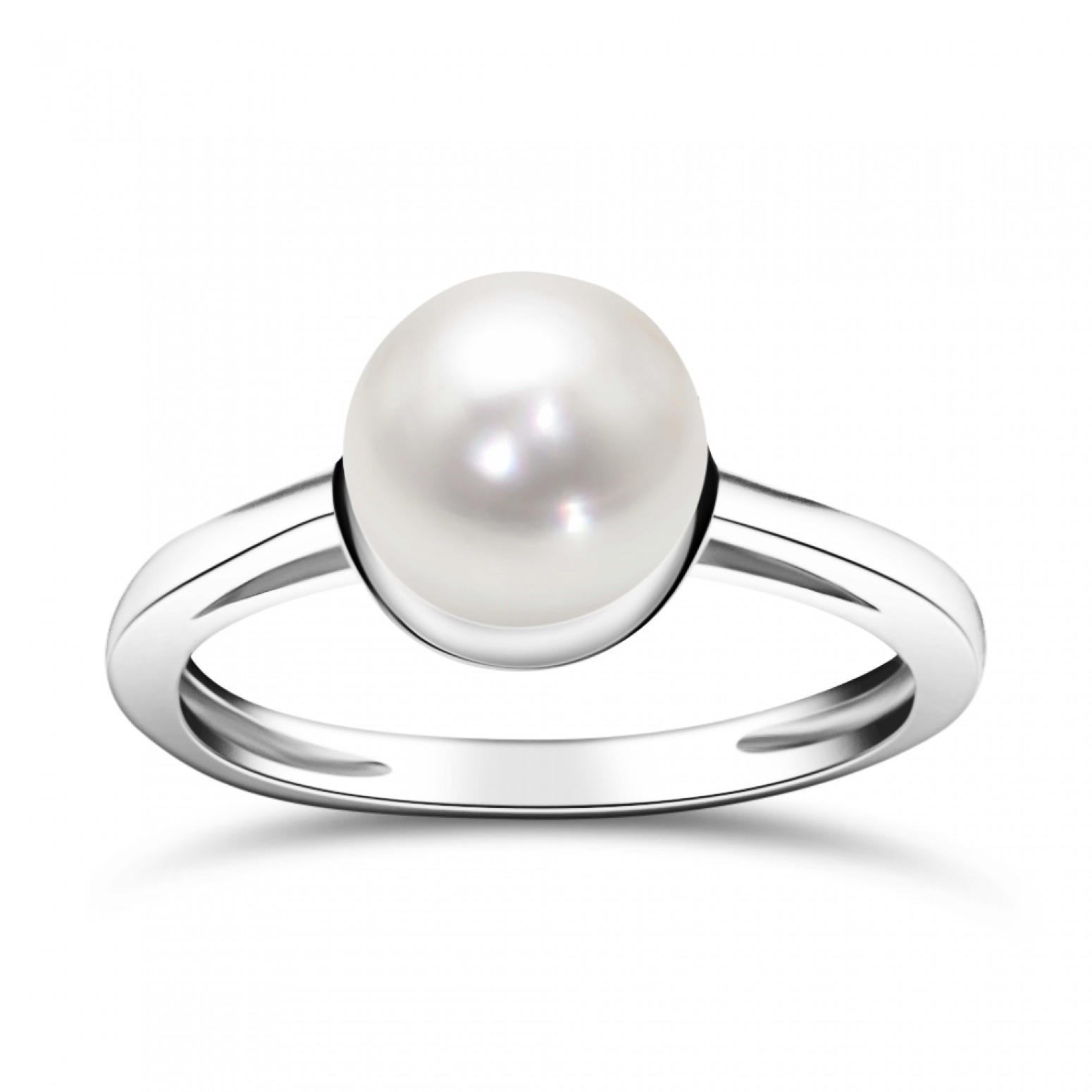 Ring 14K white gold with pearl, da4144 ENGAGEMENT RINGS Κοσμηματα - chrilia.gr