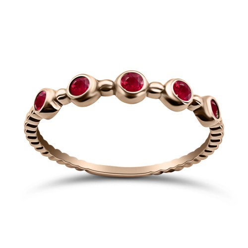 Μισόβερο Δαχτυλίδι - Μισόβερο δαχτυλίδι Κ18 ροζ χρυσό με ρουμπίνια 0.14ct, da4097 ΔΑΧΤΥΛΙΔΙΑ ΑΡΡΑΒΩΝΑ Κοσμηματα - chrilia.gr