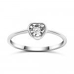 Heart ring 18K white gold with diamond 0.04ct, SI1, H da4100 ENGAGEMENT RINGS Κοσμηματα - chrilia.gr