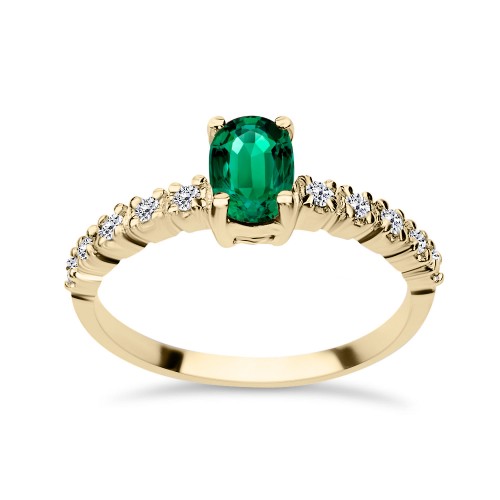 Μονόπετρο δαχτυλίδι Κ18 χρυσό με σμαράγδι 0.65ct και διαμάντια VS1, Η da4015 ΔΑΧΤΥΛΙΔΙΑ ΑΡΡΑΒΩΝΑ Κοσμηματα - chrilia.gr