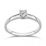 Solitaire ring 18K white gold with diamond 0.18ct, SI1, H from GIA da3763 ENGAGEMENT RINGS Κοσμηματα - chrilia.gr