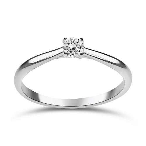 Solitaire ring 18K white gold with diamond 0.15ct, SI2, G from IGL da3764 ENGAGEMENT RINGS Κοσμηματα - chrilia.gr