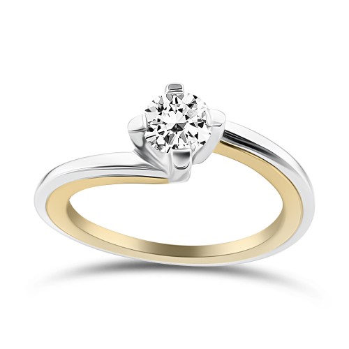 Μονόπετρο Δαχτυλίδι - Μονόπετρο δαχτυλίδι Κ18 λευκόχρυσο και κίτρινο με διαμάντι 0.28ct, VVS2, G από το IGL da3979 ΔΑΧΤΥΛΙΔΙΑ ΑΡΡΑΒΩΝΑ Κοσμηματα - chrilia.gr