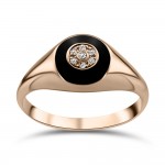Ring, 18K pink gold with diamonds 0.04ct, VS1, G, and enamel, da3984 RINGS Κοσμηματα - chrilia.gr