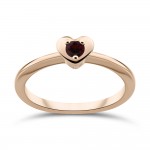 Heart ring, 18K pink gold with ruby 0.12ct, da3993 RINGS Κοσμηματα - chrilia.gr
