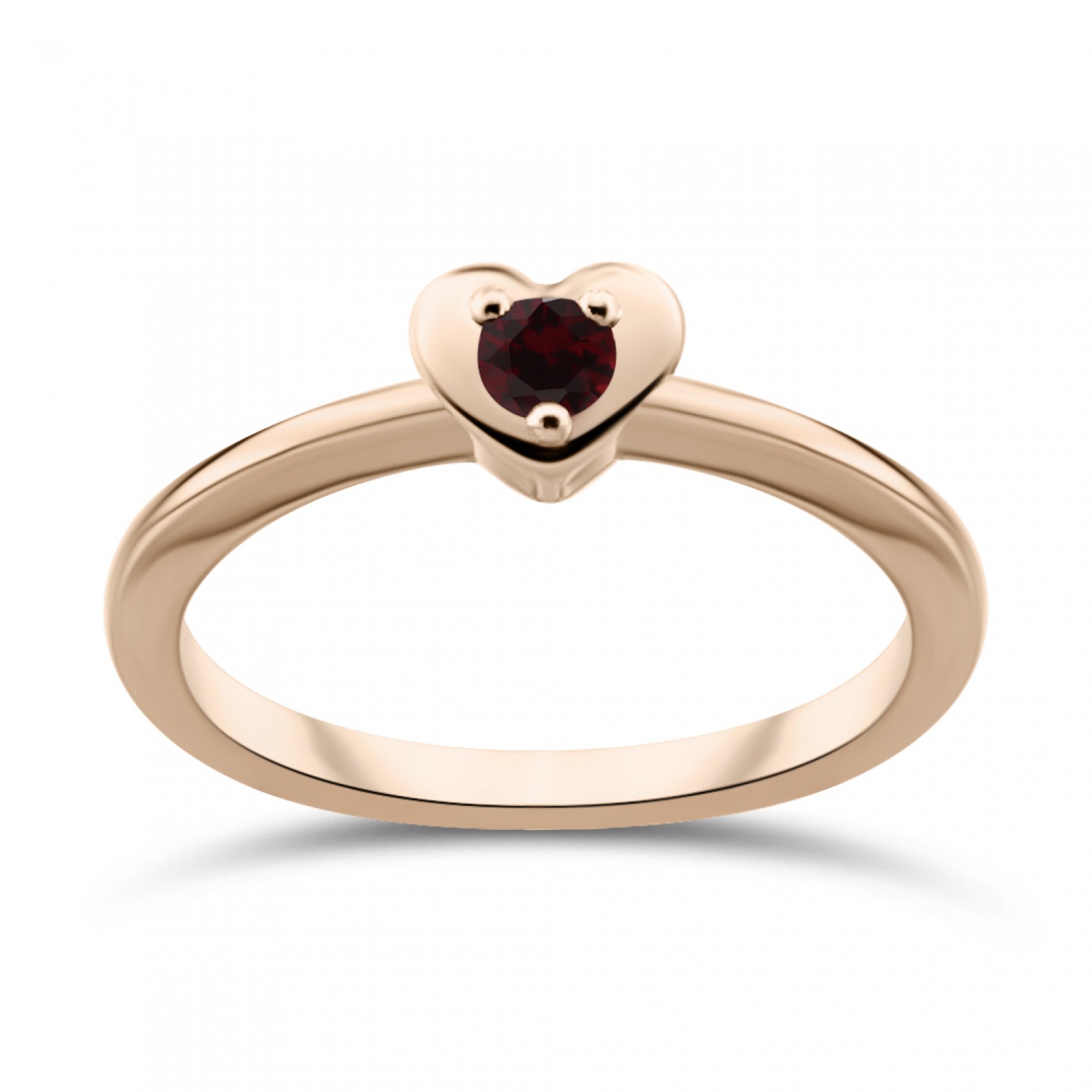 Heart ring, 18K pink gold with ruby 0.12ct, da3993 RINGS Κοσμηματα - chrilia.gr