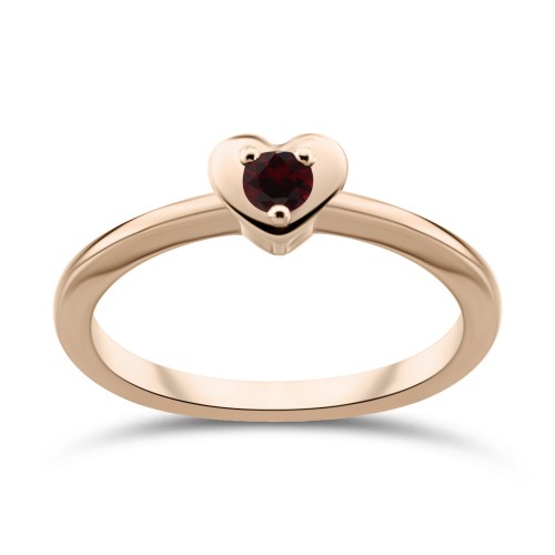 Δαχτυλίδι καρδιά, Κ18 ροζ χρυσό με ρουμπίνι 0.12ct, da3993 ΔΑΧΤΥΛΙΔΙΑ Κοσμηματα - chrilia.gr