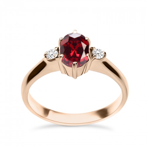 Μονόπετρο δαχτυλίδι Κ18 ροζ χρυσό με ρουμπίνι 1.10ct και διαμάντια 0.08ct, VS1, G da4007 ΔΑΧΤΥΛΙΔΙΑ ΑΡΡΑΒΩΝΑ Κοσμηματα - chrilia.gr