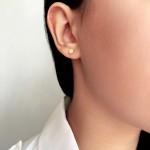 Round baby earrings K9 gold, ps0116 EARRINGS Κοσμηματα - chrilia.gr
