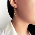 Dangle earrings K14 gold with quartz fumé, sk1459 EARRINGS Κοσμηματα - chrilia.gr