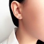 Petal earrings 18K pink gold with diamonds 0.10ct, VS1, H, sk3064 EARRINGS Κοσμηματα - chrilia.gr