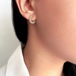 Drop earrings K14 gold with zircon, sk3190 EARRINGS Κοσμηματα - chrilia.gr