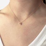 Heart necklace, Κ9 pink gold with zircon, ko3722 NECKLACES Κοσμηματα - chrilia.gr