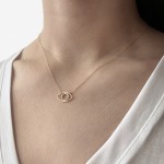 Eye necklace, Κ14 pink gold with diamonds 0.06ct, VS2, H pk0100 NECKLACES Κοσμηματα - chrilia.gr