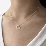 Heart necklace, Κ14 pink gold with diamonds 0.05ct, VS2, H ko4375 NECKLACES Κοσμηματα - chrilia.gr