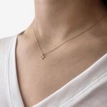Monogram necklace B, Κ14 pink gold with diamonds 0.02ct, VS2, H ko4622 NECKLACES Κοσμηματα - chrilia.gr