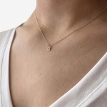 Monogram necklace Δ, Κ14 pink gold with diamonds 0.02ct, VS2, H ko4623 NECKLACES Κοσμηματα - chrilia.gr