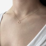Star necklace, Κ14 pink gold with diamond 0.003ct, VS2, H ko4715 NECKLACES Κοσμηματα - chrilia.gr