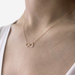 Infinity necklace, Κ14 pink gold with diamonds 0.01ct, VS2, H ko4719 NECKLACES Κοσμηματα - chrilia.gr