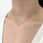 Monogram necklace Α, Κ14 gold with zircon, ko5193 NECKLACES Κοσμηματα - chrilia.gr