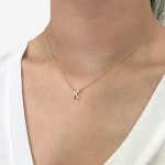 Monogram necklace Κ, Κ18 gold with diamonds 0.03ct, VS1, H and enamel, ko5451 NECKLACES Κοσμηματα - chrilia.gr