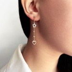 Dangle earrings K14 pink, yellow and white gold, sk2020 EARRINGS Κοσμηματα - chrilia.gr