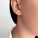 Solitaire earrings 18K white gold with diamonds 0.49ct, VVS2 , F from IGL sk2406 EARRINGS Κοσμηματα - chrilia.gr