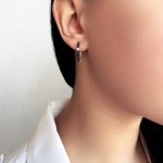 Hoop earrings 18K white gold with diamonds 0.36ct, VS1, G, sk2873 EARRINGS Κοσμηματα - chrilia.gr