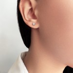 Solitaire earrings 18K white gold with diamonds 0.28ct, VS1, E from IGL sk3318 EARRINGS Κοσμηματα - chrilia.gr