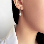 Hoop earrings 18K pink gold with morganite 2.95ct and brown diamonds 0.10ct, sk3674 EARRINGS Κοσμηματα - chrilia.gr