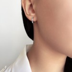 Hoop earrings 18K white gold with diamonds 0.13ct, VS1, H, sk2974 EARRINGS Κοσμηματα - chrilia.gr