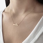 Smile necklace, Κ14 pink gold with diamond 0.02ct, VS2, H pk0103 NECKLACES Κοσμηματα - chrilia.gr