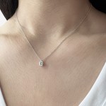 Solitaire necklace Κ18 white gold with diamond  0.50ct , VS1 , G from IGL ko3882 NECKLACES Κοσμηματα - chrilia.gr