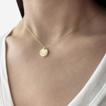 Νecklace with hearts, Κ14 gold with mother of pearl and diamond 0.02ct, VS2 , H, ko4369 NECKLACES Κοσμηματα - chrilia.gr