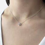 Butterfly necklace, Κ9 white gold with zircon, ko4419 NECKLACES Κοσμηματα - chrilia.gr