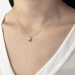 Eye necklace, Κ18 gold with tsavorite 0.01ct, brown diamonds 0.04ct and enamel, ko4781 NECKLACES Κοσμηματα - chrilia.gr
