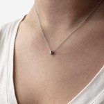 Solitaire necklace Κ18 white gold with diamond  0.10ct, VS1, G  ko4817 NECKLACES Κοσμηματα - chrilia.gr