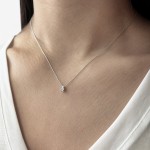 Solitaire necklace 18K white gold with diamond 0.10ct, VS1, H ko5079 NECKLACES Κοσμηματα - chrilia.gr