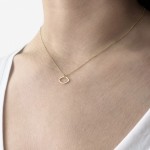 Eye necklace, Κ14 gold with diamond 0.003ct, VS2, H ko5302 NECKLACES Κοσμηματα - chrilia.gr