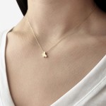 Butterfly necklace, Κ9 gold with zircon, ko5471 NECKLACES Κοσμηματα - chrilia.gr