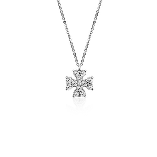 Cross neclace with chain, Κ18 white gold with diamonds 0.33ct, VS1, G, ko5447 NECKLACES Κοσμηματα - chrilia.gr
