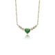Heart necklace, Κ18 gold with emerald 0.26cts and diamonds 0.08ct, VS1, G, ko5460