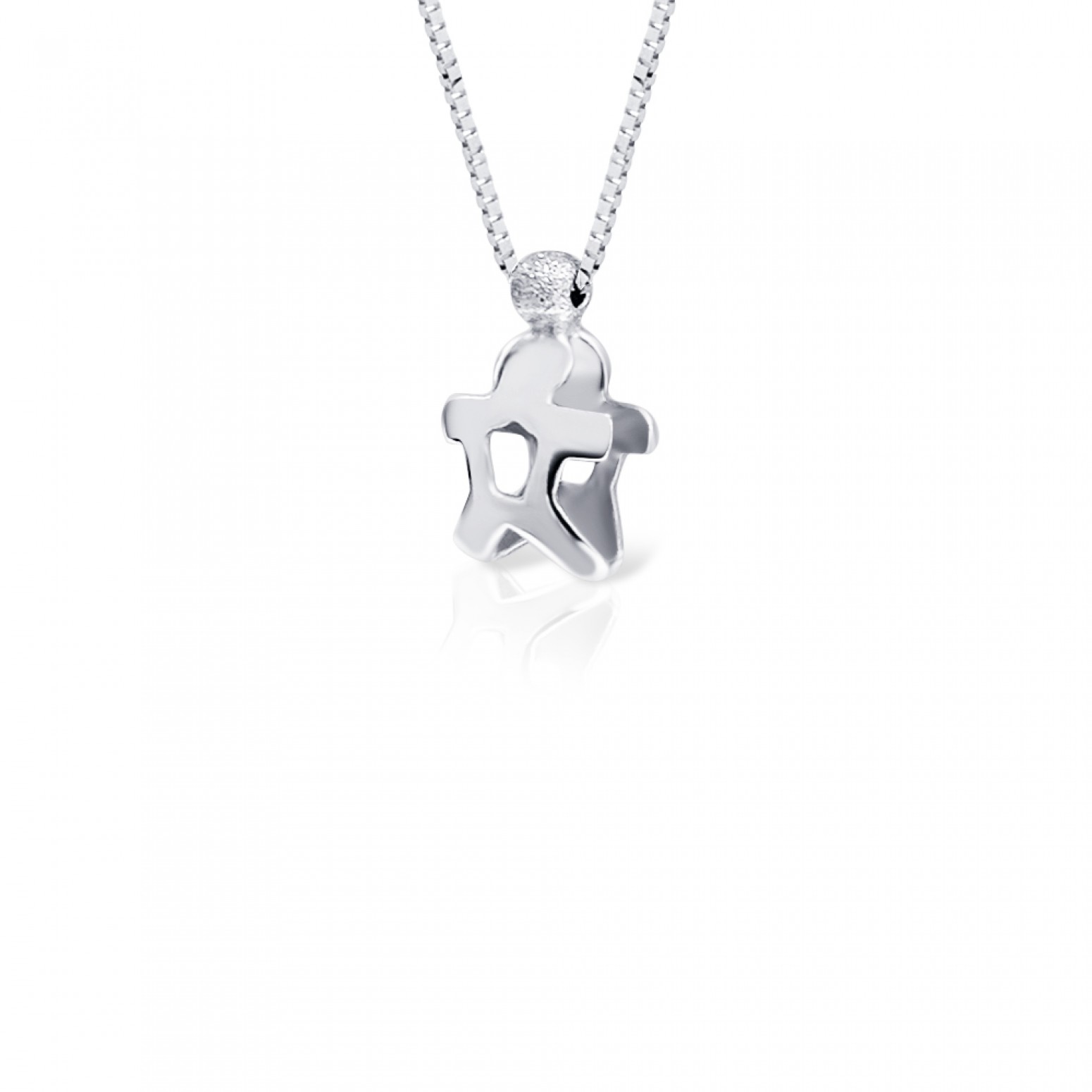 Necklace for baby and mum with kid, Κ14 white gold, ko1420 NECKLACES Κοσμηματα - chrilia.gr
