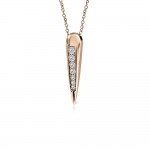Pepper necklace, Κ14 pink gold with zircon, ko3755 NECKLACES Κοσμηματα - chrilia.gr