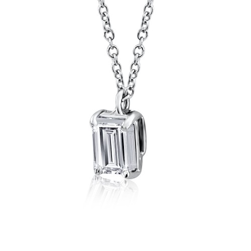 Solitaire necklace Κ18 white gold with diamond  0.50ct , VS1 , G from IGL ko3882 NECKLACES Κοσμηματα - chrilia.gr