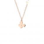 Butterfly necklace, Κ14 pink gold with zircon and pearl, ko4012 NECKLACES Κοσμηματα - chrilia.gr
